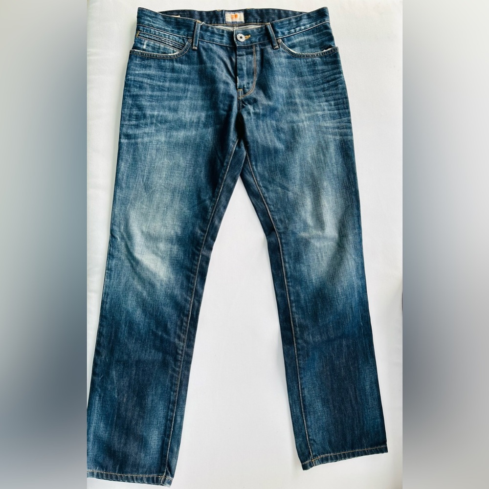 HUGO BOSS Orange24 Barcelona Ocean Regular Fit Jeans Men 34x32 Fade Effect